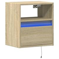 Tv-wandmeubel met LED-verlichting 41x31x45 cm sonoma eikenkleur - thumbnail