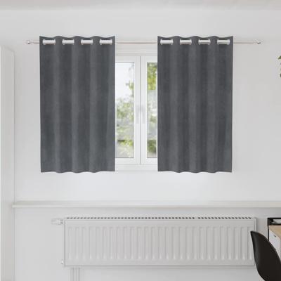 VidaXL Verduisterende gordijnen 2 pcs lichtgrijs 140 x 140 cm fluweel