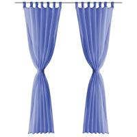 VidaXL Gordijnen voile 140x245 cm koningsblauw 2 st - thumbnail