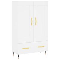 Hoge kast 69,5x31x115 cm bewerkt hout wit - thumbnail