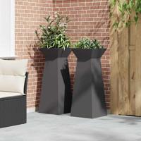 Pilaar Plantenbak 2 pcs Zwart 40 x 40 x 100 cm - thumbnail