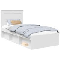 Bedframe met hoofdeinde Wit 75 x 190 cm Massief grenenhout - thumbnail