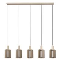 Lucide LAMBRES - Hanglamp - 5xE27 - Taupe - thumbnail