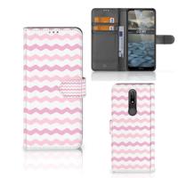 Nokia 2.4 | Telefoon Hoesje | Waves Roze - thumbnail
