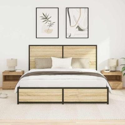 Nachtkastje 2 pcs Artisan Eiken 50 x 40 x 45 cm Bewerkt hout