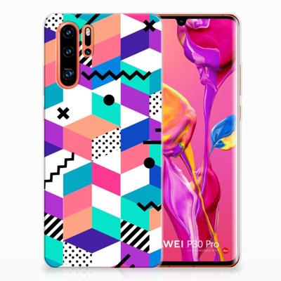 Huawei P30 Pro | TPU Hoesje | Blokken Kleurrijk Huawei P30 Pro | TPU Hoesje | Blokken Kleurrijk