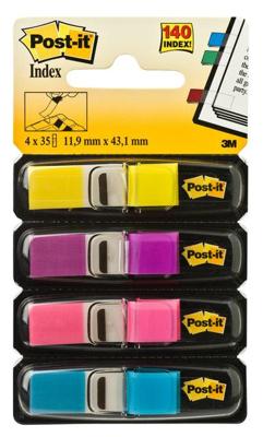 Indextabs 3m post-it 683 11.9x43.2mm 4 kleuren | 6 stuks