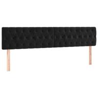 Hoofdborden 2 st 100x7x78/88 cm fluweel zwart - thumbnail