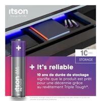ITSON, AAA alkalinebatterijen, verpakking van 8 stuks, voor klokken, zaklampen, afstandsbedieningen, LR03IPO/8CB - thumbnail