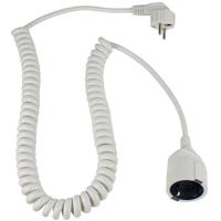 as - Schwabe Schutzkontakt-Spiralleitung bis 4 m dehnbares Spiral-Kabel mit Schutzkontaktwickelstecker & Schutzkontaktkupplung, 230V, 16A Verlängerungskabel, IP20, weiß, 70426 - thumbnail
