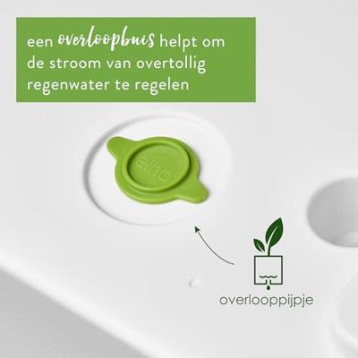 Elho Vivo Next Long 60 Bloembak - Wit - L 59 x B 30 x H 29 cm - binnen/buiten - 100% gerecycled