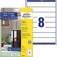 Avery-Zweckform Ordneretiketten L6060-10 34 x 192 mm Papier Wit Permanent hechtend 80 stuk(s) - thumbnail