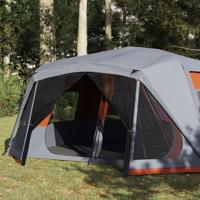 VidaXL Tent 10-persoons waterdicht snelontgrendeling grijs en oranje - thumbnail