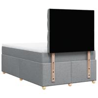 Boxspring met matras stof lichtgrijs 120x200 cm - thumbnail