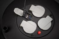 Brennenstuhl Vario Line kabelbox 3-voudig met USB / mini kabeltrommel voor gebruik binnenshuis zwart - 1093200600 - thumbnail