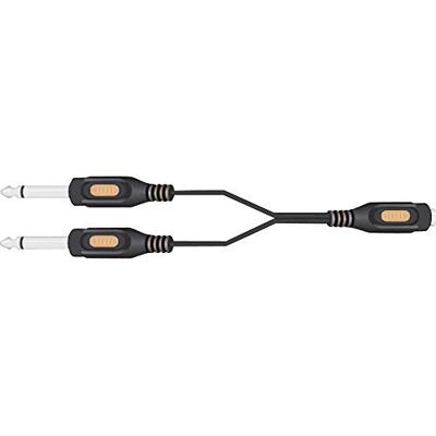 Speaka Professional SP-7870288 jack audio Y-adapter [2x jack plug 6,35 mm - 1x jack 6,35 mm] zwart