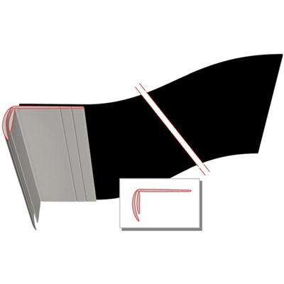 illbruck ME533 PVC Lateislabbe ZDP - 50 cm x 25 m - grijs hoekprofiel - zwarte folie