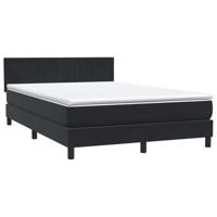 Boxspring met matras fluweel zwart 140x210 cm - thumbnail