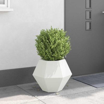 VidaXL Plantenbak wit 50 x 50 x 40 cm staal