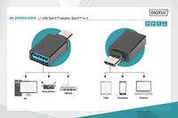 ASSMANN Electronic USB C/USB A USB C USB A Zwart - thumbnail