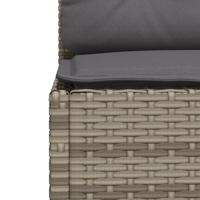 7-delige Loungeset met kussens poly rattan grijs - thumbnail