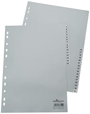 Durable 6523 Register DIN A4 1-31 Polypropyleen Grijs 31 tabbladen Bedrukte tabs 652310