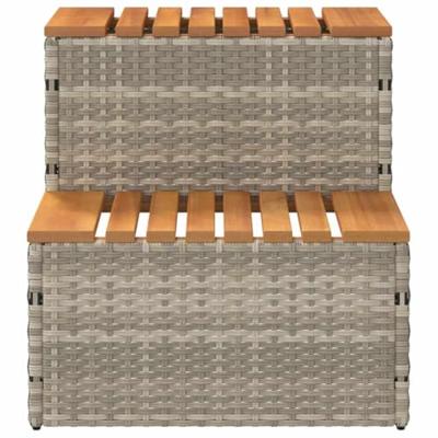 VidaXL Hottub-opstap 50x50x50,5 cm poly rattan&massief acaciahout - thumbnail