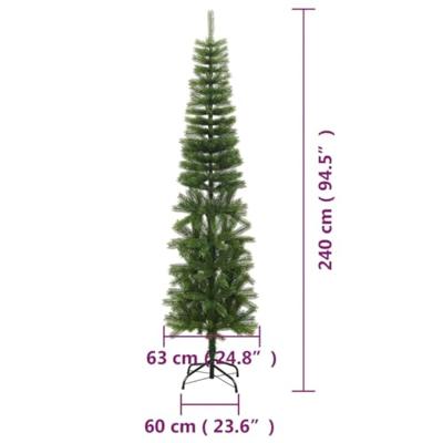 VidaXL Kunstkerstboom met standaard smal 240 cm pe VidaXL Kunstkerstboom met standaard smal 240 cm pe