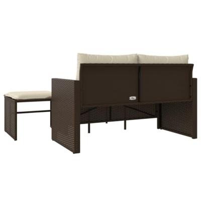 3-delige Loungeset met kussens poly rattan bruin 3-delige Loungeset met kussens poly rattan bruin