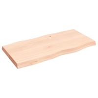 Bureaublad 100x50x6 cm onbehandeld massief eikenhout - thumbnail