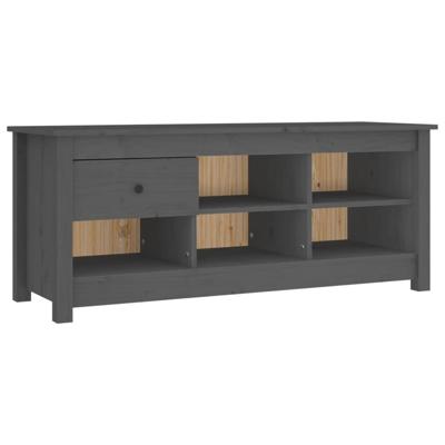 VidaXL Schoenenkast 110x38x45,5 cm massief grenenhout grijs VidaXL Schoenenkast 110x38x45,5 cm massief grenenhout grijs