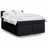 Boxspring met matras stof zwart 140x200 cm - thumbnail