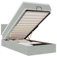 Ottoman bed met matras 90x200cm fluweel lichtgrijs - thumbnail