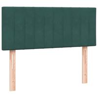 Boxspring met matras fluweel donkergroen 120x220 cm - thumbnail