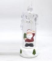 LED kaars met 4 leds - kerstman - 19 x 6 cm - thumbnail