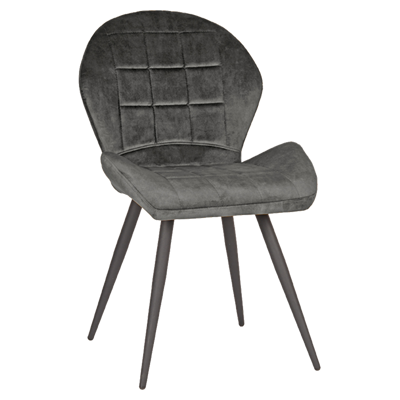 LABEL51 Eetkamerstoel Sil - Antraciet - Velours LABEL51 Eetkamerstoel Sil - Antraciet - Velours