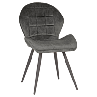 LABEL51 Eetkamerstoel Sil - Antraciet - Velours - thumbnail