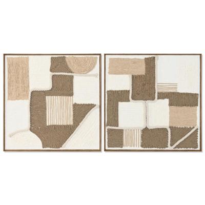 Schilderij Home ESPRIT Jute Papier 60 X 3,6 X 60 CM (2 Stuks) Schilderij Home ESPRIT Jute Papier 60 X 3,6 X 60 CM (2 Stuks)