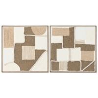 Schilderij Home ESPRIT Jute Papier 60 X 3,6 X 60 CM (2 Stuks) - thumbnail