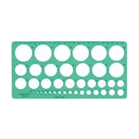 Cirkelsjabloon Linex 39 cirkels met inktvoetjes 1-35mm groen - thumbnail