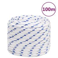 Boot touw 16 mm 100 m polypropyleen wit - thumbnail