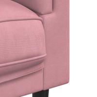 Fauteuil met kussen fluweel roze - thumbnail