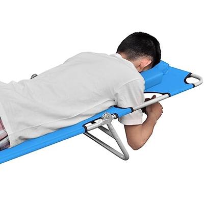 Ligbed inklapbaar met hoofdkussen staal turquoiseblauw - thumbnail