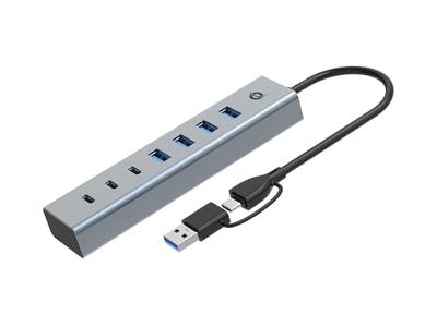 CONCEPTRONIC HUBBIES20G 7-Port USB 3.2 Gen 1 Hub, 5 Gbps, USB-C x 3, USB-A x 4