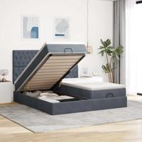 Ottoman bed met matrassen 180x200cm fluweel donkergrijs - thumbnail