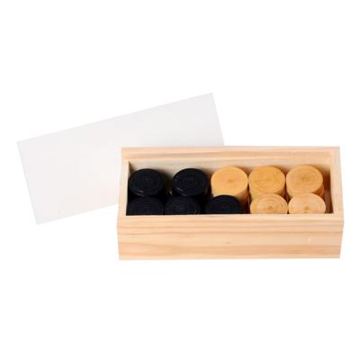 Damstenen 32mm in houten kist longfield