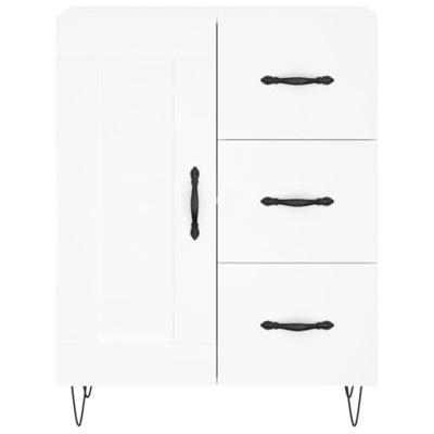 Hoge kast 69,5x34x180 cm bewerkt hout wit