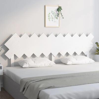 Hoofdbord 196x3x80,5 cm massief grenenhout wit