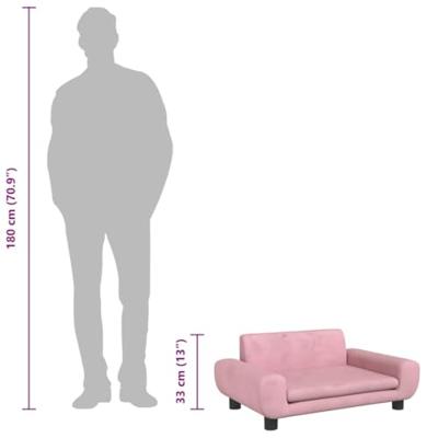 Hondenmand 70x45x33 cm fluweel roze