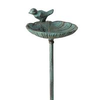 Tuinsteker vogeldrinkschaal gietijzer groen - thumbnail